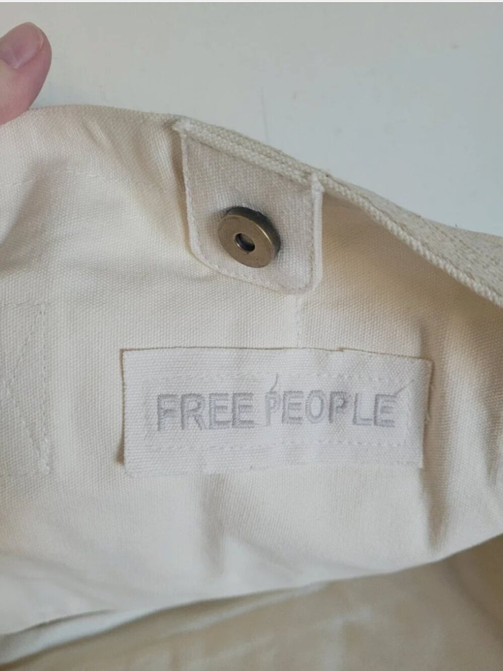 Free People NWT Kiss My Patch Carryall Canvas Tote Shoulder Bag - Picture 6 of 8